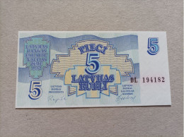 Billete De Letonia De 5 Rublos, Año 1992, UNC - Lettonia