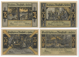 Notgeld Notgeldserie Gutschein Neustadt In Holstein 1921 4x75 Pf. - Collections