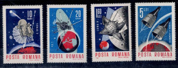 ROMANIA 1966 CURRENT SPACE PROJECTS  MI No 2509-12 MNH VF !! - Neufs