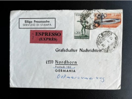 ITALY ITALIA 1960 EXPRESS LETTER ROME ROMA TO NORDHORN 30-08-1960 ITALIE ESPRESSO - Lettres & Documents