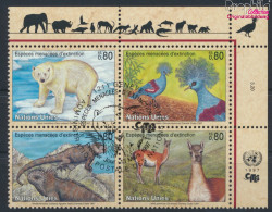 UNO - Genf 305-308 Viererblock (kompl.Ausg.) Gestempelt 1997 Gefährdete Tiere (10072717 - Used Stamps