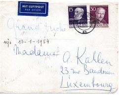 66694 - Berlin - 1954 - 30Pfg Maenner I MiF A LpBf (kl Mgl) BERLIN -> Luxemburg - Covers & Documents