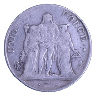 Directoire- Union Et Force 5 Francs An 4 (1796) Paris - 1795-1799 Directoire