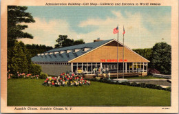 New York Ausable Chasm Administration Building Gift Shop Cafeteria And Entrance Curteich - Adirondack