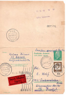 66697 - DDR / Bund - 1964 - 10Pfg Ulbricht GAAntwKte Kpl AntwTeil M ZusFrankatur P Eilboten KASSEL -> OSCHERSLEBEN - Lettres & Documents