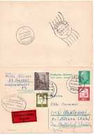 66698 - DDR / Bund - 1964 - 10Pfg Ulbricht GAAntwKte Kpl AntwTeil M ZusFrankatur P Eilboten HELSA -> WOHLSDORF - Storia Postale