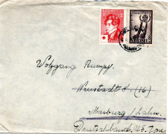 66704 - Finnland - 1948 - 7Mk Rotes Kreuz MiF A Bf HELSINKI -> Marburg (Deutschland) - Cartas & Documentos