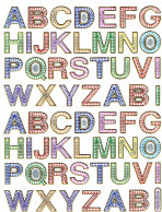 Buchstaben ABC Ziffern Aufkleber Metallic Look / Letters Sticker 13x10 Cm ST003 - Scrapbooking