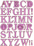 Buchstaben ABC Ziffern Aufkleber Metallic Look / Letters Sticker 13x10 Cm ST150 - Scrapbooking