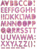 Buchstaben ABC Ziffern Aufkleber Metallic Look / Letters Sticker 13x10 Cm ST162 - Scrapbooking