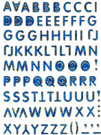 Buchstaben ABC Ziffern Aufkleber Metallic Look / Letters Sticker 13x10 Cm ST174 - Scrapbooking