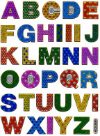 Buchstaben ABC Ziffern Aufkleber Metallic Look / Letters Sticker 13x10 Cm ST285 - Scrapbooking