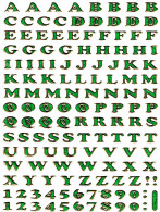 Buchstaben ABC Ziffern Aufkleber Metallic Look / Letters Sticker 13x10 Cm ST318 - Scrapbooking