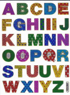 Buchstaben ABC Ziffern Aufkleber Metallic Look / Letters Sticker 13x10 Cm ST329 - Scrapbooking