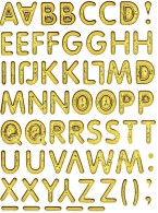 Buchstaben ABC Ziffern Aufkleber Metallic Look / Letters Sticker 13x10 Cm ST500 - Scrapbooking