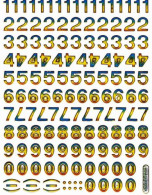 Nummern Zahlen 123 Ziffern Aufkleber Metallic Look / Numbers Sticker 13x10 Cm ST172 - Scrapbooking