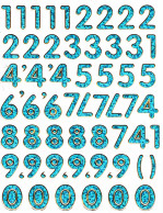 Nummern Zahlen 123 Ziffern Aufkleber Metallic Look / Numbers Sticker 13x10 Cm ST345 - Scrapbooking