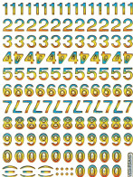 Nummern Zahlen 123 Ziffern Aufkleber Metallic Look / Numbers Sticker 13x10 Cm ST523 - Scrapbooking