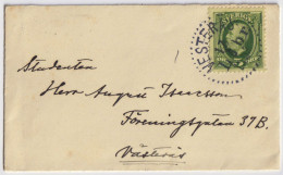 SUÈDE / SWEDEN - 1902 (Jun 17) - Facit 52 5ö Green On Small Cover From VESTERÅS Sent Locally - Lettres & Documents