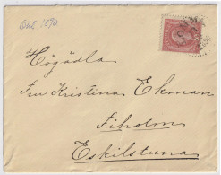 SUÈDE / SWEDEN - 1890 (Oct 13) - Facit 45 10ö Rose Used On Cover From LOMMA To ESKILSTUNA - Storia Postale