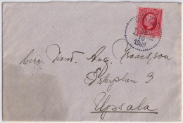 SUÈDE / SWEDEN - 1909 (Oct 25) 10ö Red Facit 54 On Cover From SALA To UPPSALA - Lettres & Documents