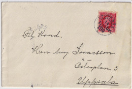 SUÈDE / SWEDEN - 1910 (Nov 14) 10ö Red Facit 54 On Cover From "VESTERÅS" To UPPSALA - Storia Postale