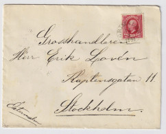 SUÈDE / SWEDEN - 1891 (Aug 12) 10ö Red Facit 54 On Cover From "GRIMSLÖF" To STOCKHOLM - Briefe U. Dokumente