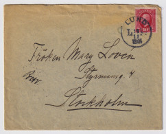 SUÈDE / SWEDEN - 1905 (Dec 19) 10ö Red Facit 54 Used On Cover From LUND To Stockholm - Cartas & Documentos