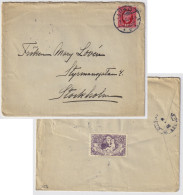SUÈDE / SWEDEN - 1905 (Jan 2) 10ö Red Facit 54 +Tuberculosis Charity Label On Cover From LUND To Stockholm - Cartas & Documentos
