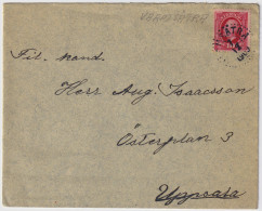 SUÈDE / SWEDEN - 1909 (Dec 7) 10ö Red Facit 54 On Cover From VARMSÄTRA To UPPSALA - Lettres & Documents