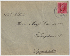 SUÈDE / SWEDEN - 1910 (Apr 11) 10ö Red Facit 54 On Cover From SALA To UPPSALA - Lettres & Documents