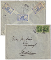 SUÈDE / SWEDEN - 1908 (Dec 23) 2x 5ö Green Facit 52 & 3x Tuberculosis Labels On Cover  LUND To Stockholm - Lettres & Documents