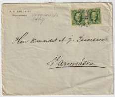 SUÈDE / SWEDEN - 1908 (Jul 18) 2x 5ö Green Facit 52 On Cover From VÄRMLANDS SÄBY To VARMSÄTRA - Lettres & Documents