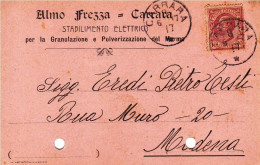 CARRARA - MASSA - CARTOLINA COMMERCIALE "ALMO FREZZA GRANULAZIONE E POLVERIZZAZIONE DEL MARMO" - 1917 - Carrara