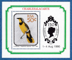 SOUTH AFRICA  1990 BIRDS  STAMP SEELS OVERPRINT  M.S.  S.G. MS 713  U.M. - Blokken & Velletjes