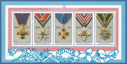 SOUTH AFRICA  1990  NATIONAL MEDALS  M.S.  S.G. MS 723  U.M. - Hojas Bloque