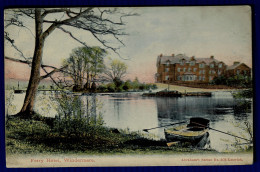 Ref 1617 - Early Postcard - Rowing Boat & Ferry Hotel Windermere - Lake District Cumbria - Windermere