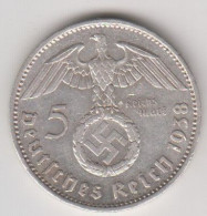 Germania, Third Reich - 5 Reichsmark -  1938 A   Km # 94 Arg. 900 Spl - 5 Reichspfennig