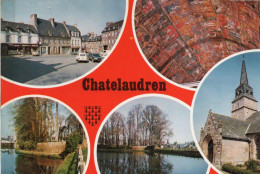 CHATELAUDREN LA PLACE DES SAPEURS POMPIERS L'ETANG LA CHAPELLE ET SA VOUTE CPSM GM TBE - Châtelaudren