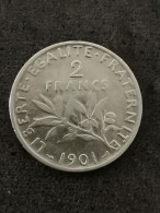 2 FRANCS SEMEUSE ARGENT 1901 FRANCE / SILVER - 2 Francs