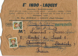 IMPRIMES ETS INDO LAQUES SAIGON 19/4/1955 CACHET BRIGADE PARACHUTISTE COLONIAUX CAMP DE CAYLUS - BAYONNE - Guerre D'Indochine / Viêt-Nam
