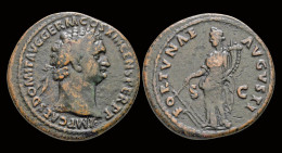 Domitian AE As Fortuna Standing Left - Les Flaviens (69 à 96)