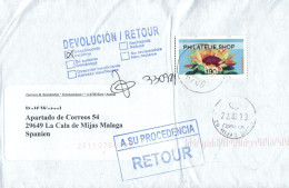 Automatenmarke Sonnenblume > Spanien - Retour Da Unbekannt Inconnu - Storia Postale