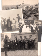 Rossignol Tintigny 1920 Visite Du Roi Albert 1er & De La Reine Elisabeth Réunion De 4 Cartes - Tintigny