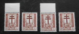 1952 : Cob 900** X 3 + 900*  : Brun-orange  (sans Charnière Et 1 Avec Char  D103  ) Voir Verso - Unused Stamps
