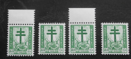 1952 : Cob 901** X 3 + 901*  : Vert  (sans Charnière Et 1 Avec Char  D103  ) Voir Verso - Unused Stamps