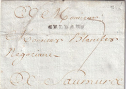 France Marcophilie - Département Du Loiret - Orléans - 1773 - 33x3 Mm - Avec Texte - 1701-1800: Precursors XVIII