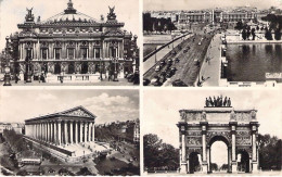 FRANCE - 75 - PARIS - Multivues - Théatre De L'opéra - La Madeleine - Place De La Concorde  - Carte Postale Ancienne - Autres & Non Classés