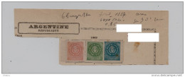 Argentine. N° Y&T 5.6.7. Neufs Avec Bords De Feuilles ,montés Sur Charnieres Sur Fragment De Page D'album. - Unused Stamps