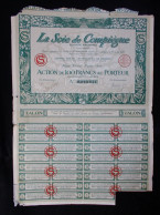 Action De 100 Francs, La Soie De Compiègne, Paris 1923 - Textiles